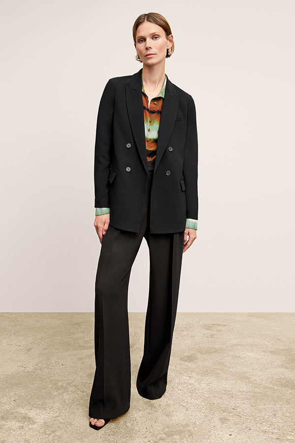 Bia Pleated Trousers for Women - Everyday Crease Resistant Black Dress Pants for Work & Office Wear
