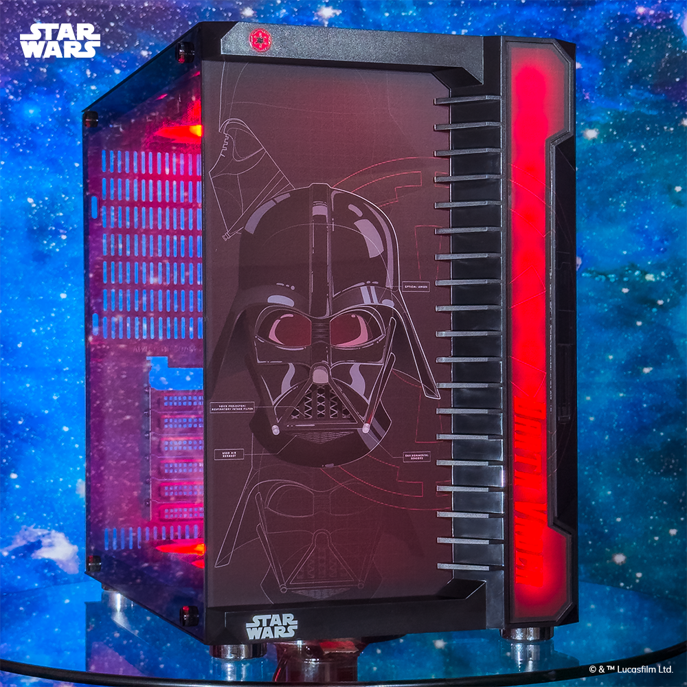 Geek Machine™ Star Wars Edition Darth Vader PC Gaming Case - High Performance ATX Mid Tower Computer Case for Star Wars Fans & Gamers | Perfect for Gaming Setups, Themed Builds & Collector Displays