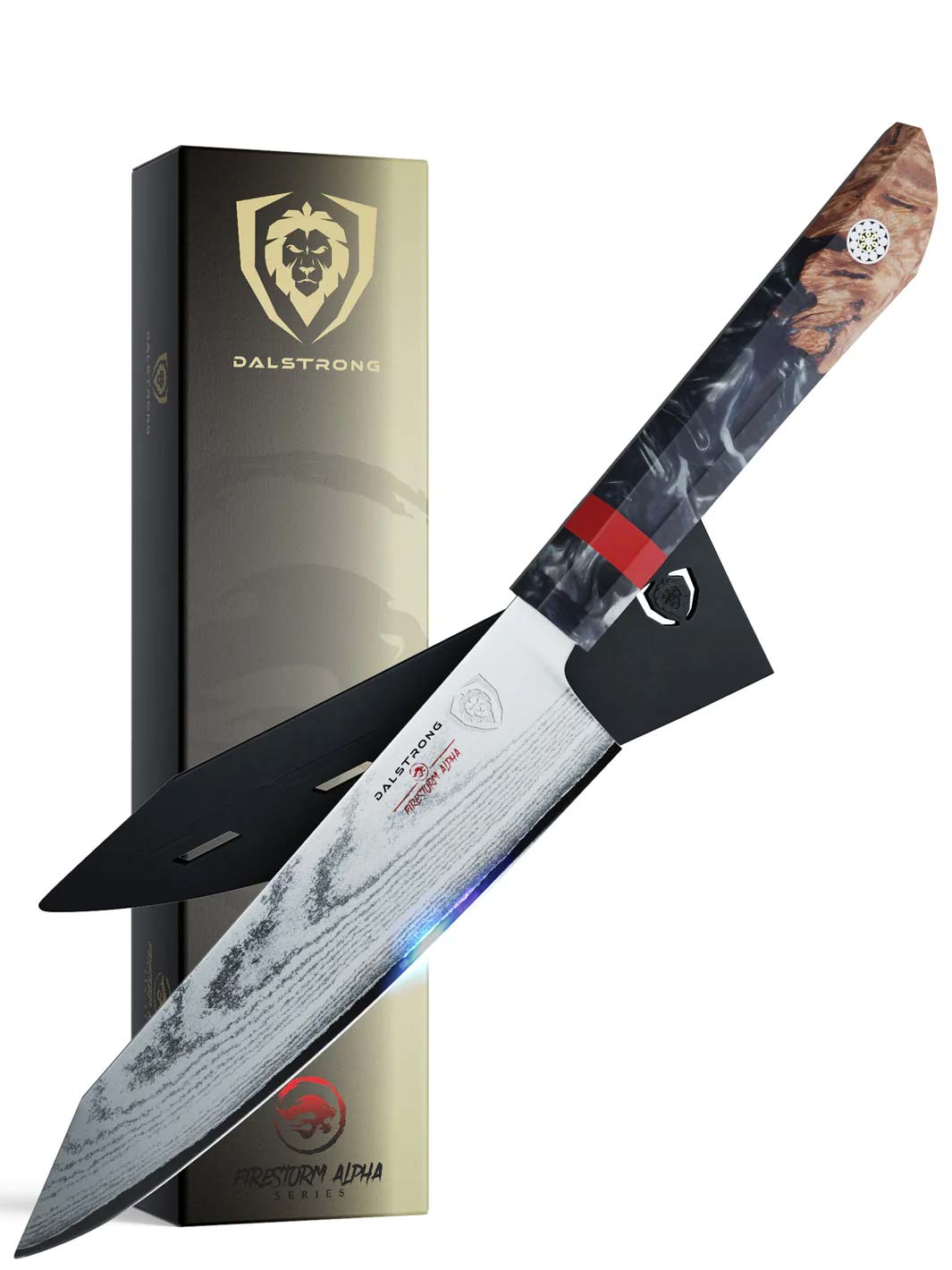 Premium Dalstrong Firestorm Alpha Series 8-Inch Chef's Knife - High Carbon German Steel, Ergonomic Handle - Perfect for Slicing, Dicing & Chopping Vegetables, Meat & Fish in Professional Kitchens & Home Cooking