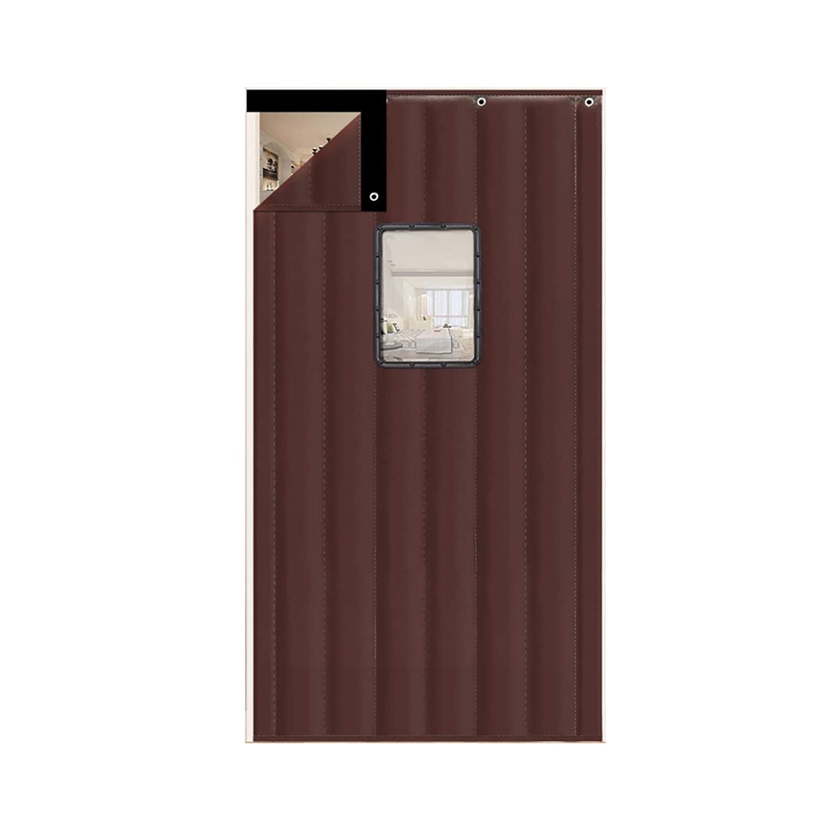 Thermal Insulated Door Curtain for Home - Thick Winter Soundproof Door Curtain with Hooks, AC Partition Curtain & Energy Saving Door Panel - Perfect for Bedrooms, Garages, Warehouses & Commercial Spaces