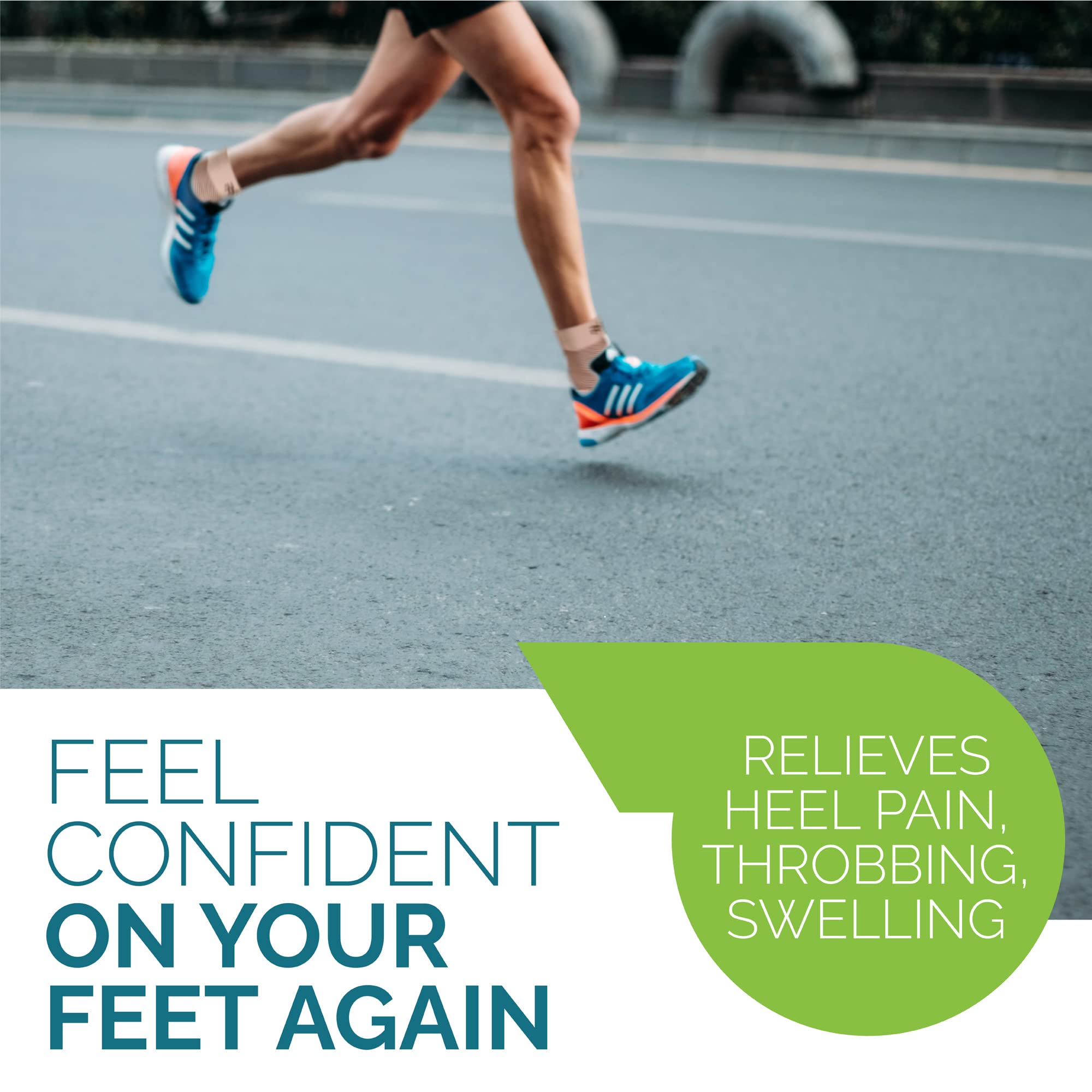 Run Forever Plantar Fasciitis Compression Socks - Foot & Ankle Support Sleeve for Women & Men - Toeless Arch Brace for Pain Relief, Night Splint, Achilles Tendonitis - Ideal for Running, Hiking & Daily Comfort