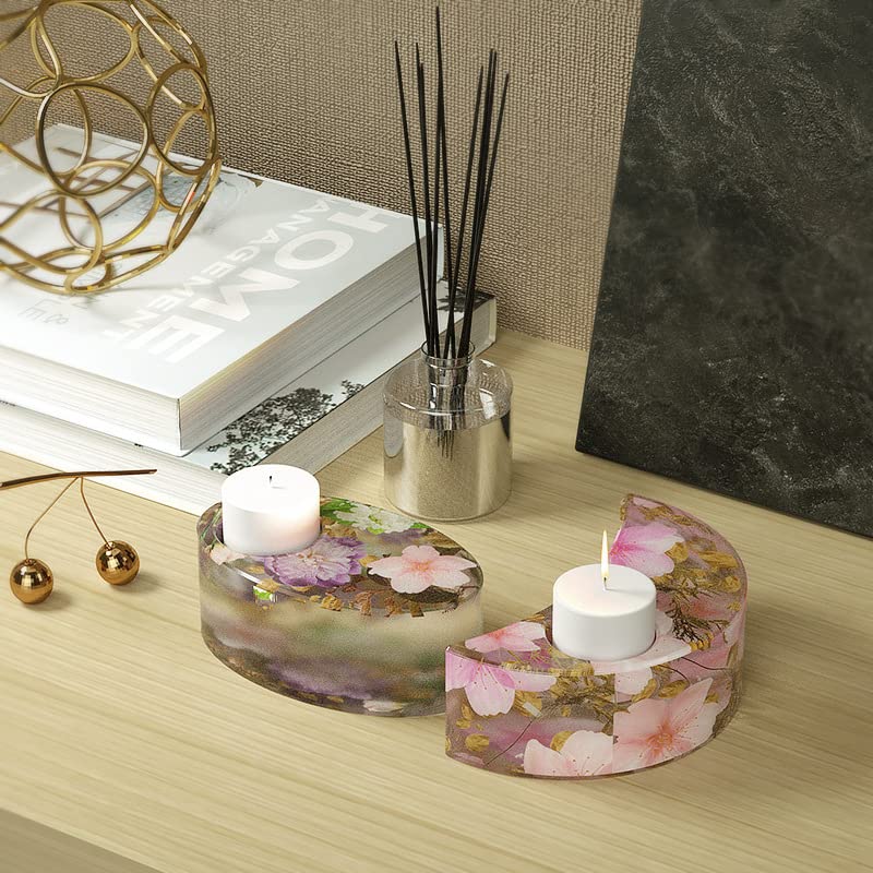 6Pcs Tealight Candle Holder Silicone Molds for Resin & Epoxy - DIY Home Decor Craft Supplies for Wedding, Party, and Holiday Centerpieces