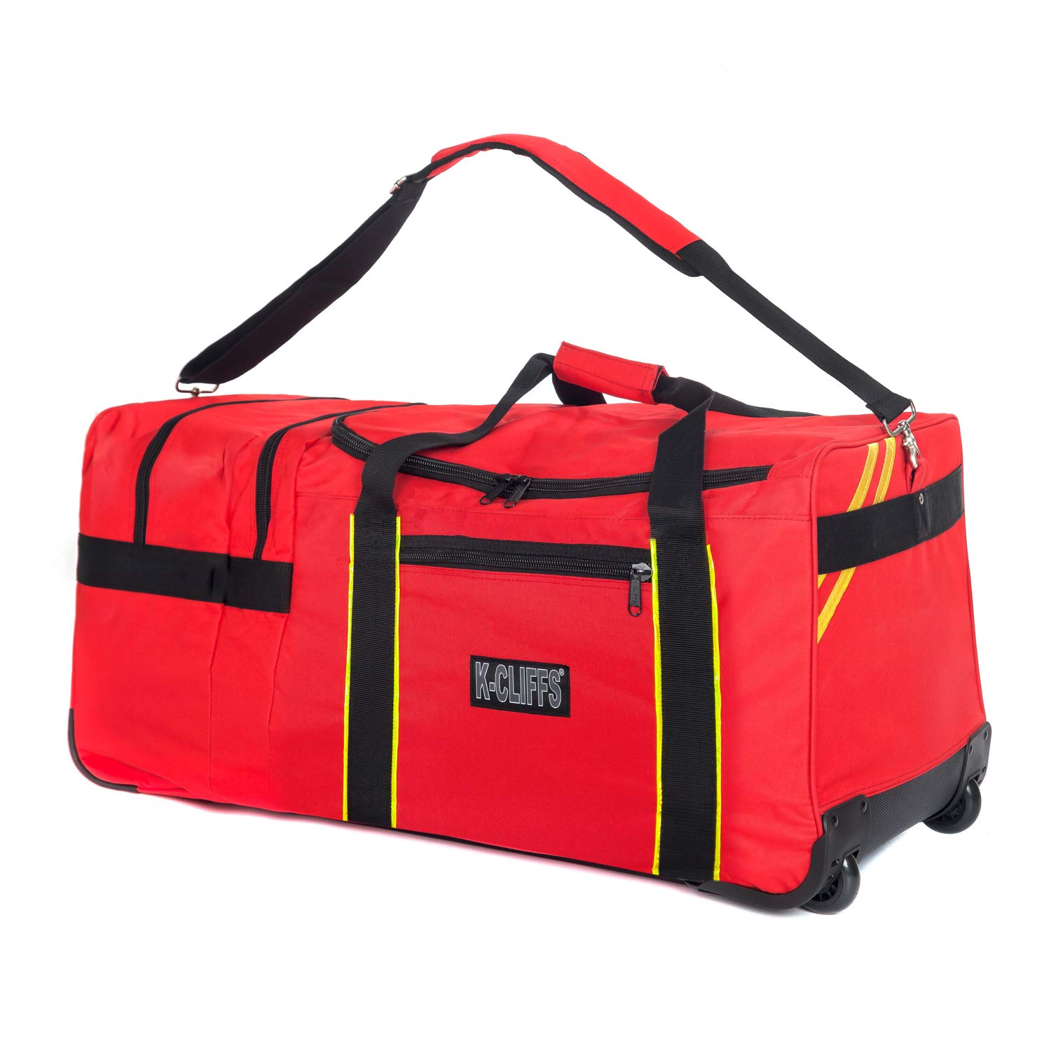Firefighter Rolling Duffel Bag with Wheels - Heavy Duty Fireman Gear Bag for EMS, Paramedics & First Responders - Spacious Helmet Pocket & Travel Organizer - Perfect for Emergency Response & Fire Station Storage