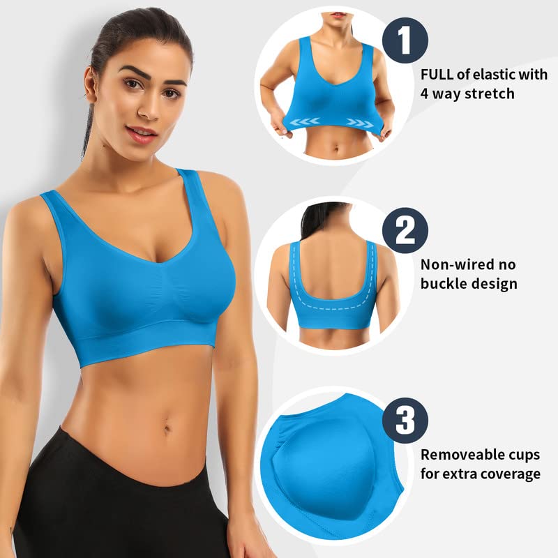 BESTENA Comfort Bra for Women - Seamless Wireless Sleep Bra with Removable Pads, Yoga & Sports Bra - Perfect for Sleeping, Lounge, Yoga, Gym & Everyday Wear