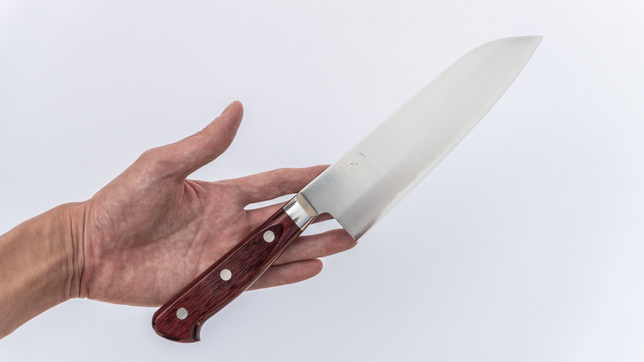 Hitohira TP Santoku Knife 170mm with Wine Pakka Handle - Premium Japanese Kitchen Knife for Slicing, Dicing, and Chopping Vegetables, Meat, and Fish - Ideal for Home Chefs and Professional Cooks