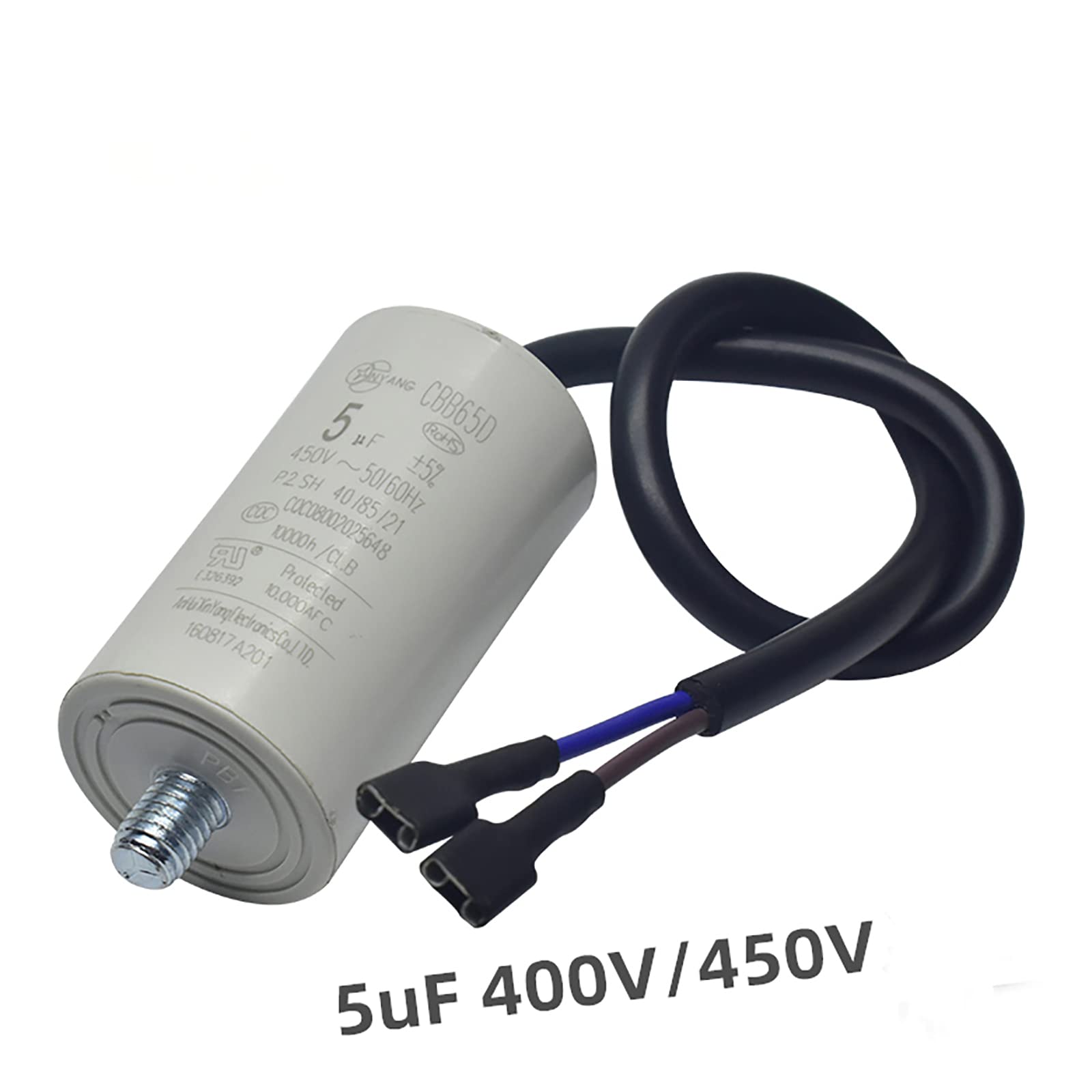 NUHFUFA TY-QZ-109 5uF Refrigerator Starter Capacitor with Overload & Overheat Protection - Compatible with Haier Freezer Compressor - Perfect for Refrigerator Repair & Maintenance