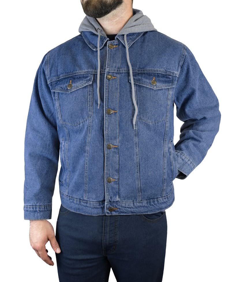 Victory Outfitters Men's Fleece Lined Washed Denim Jacket - Warm Winter Coat for Outdoor Activities, Casual Wear & Street Style Fashion