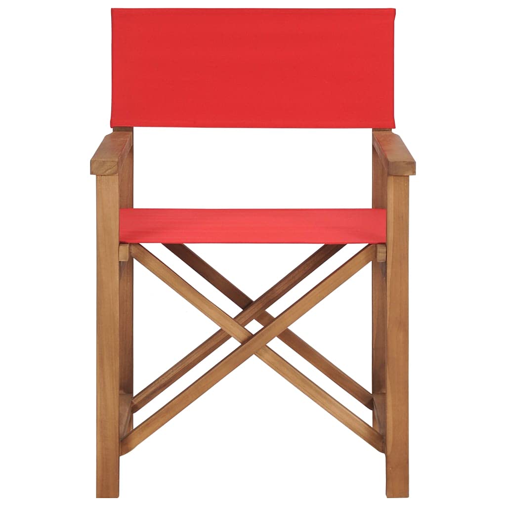 Premium Solid Teak Wood Director's Chair with Red Canvas - Fast Shipping | Perfect for Film Sets, Outdoor Events & Home Theater Seating