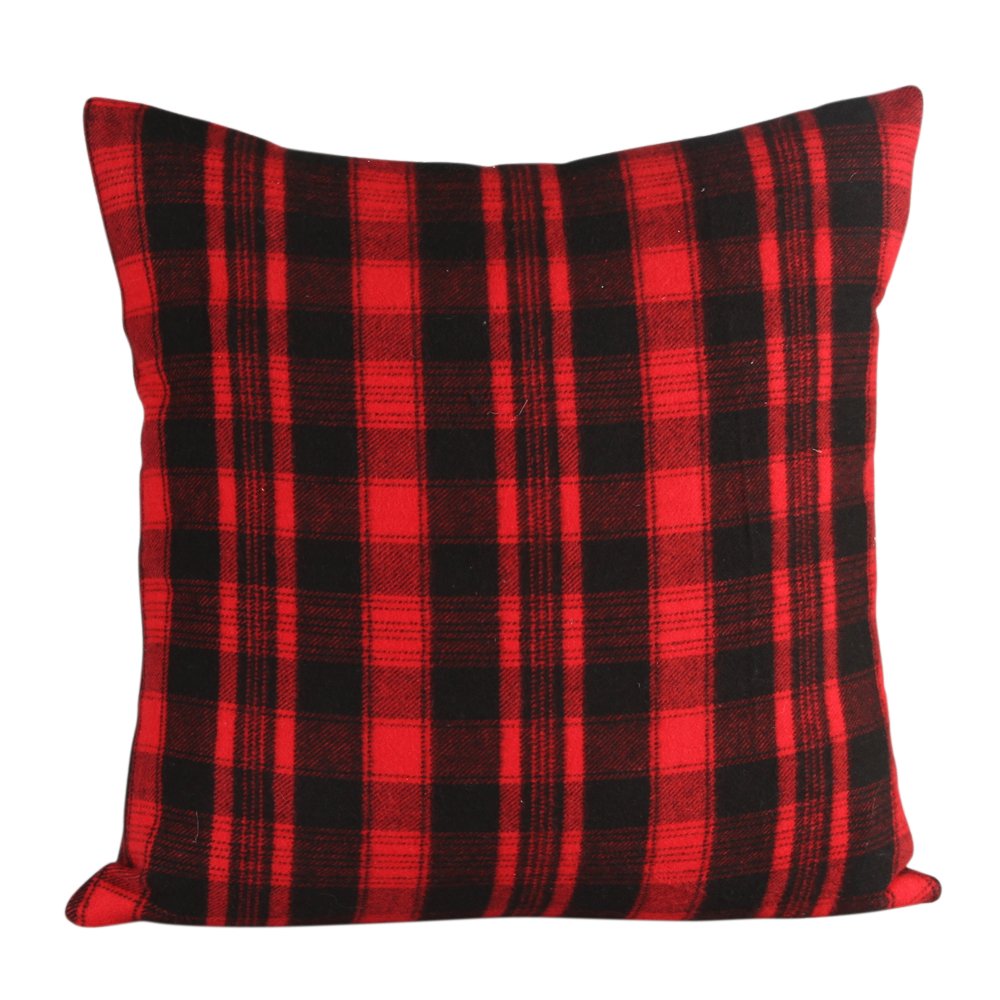 Stylish Aspen Plaid Decorative Pillow in Red & Black - Perfect for Sofa, Bed, or Home Decor