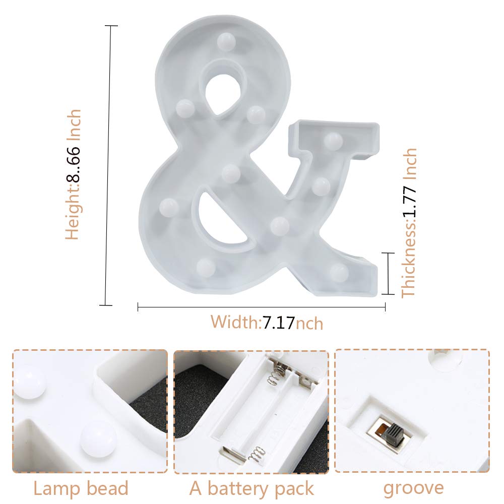 LED Letter Lights - Cute Room Decor for Bedroom, Party & Wedding