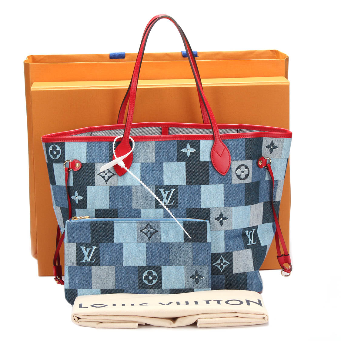 Louis Vuitton Monogram Denim Patchwork Neverfull MM Handbag M44981 - Stylish Designer Tote for Women, Perfect for Work, Travel & Everyday Use