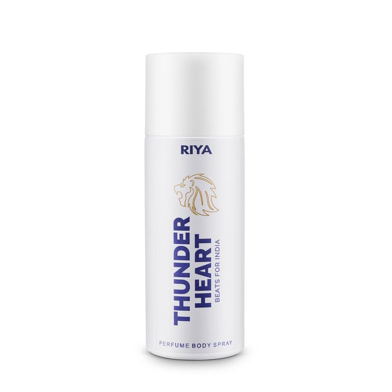 Riya Thunderheart Beats for India Deodorant Body Spray - Long Lasting Fragrance, White & Green Scent, Heartbeat of India (Pack of 2 x 150ml) | Fresh All Day, Gym & Outdoor Use