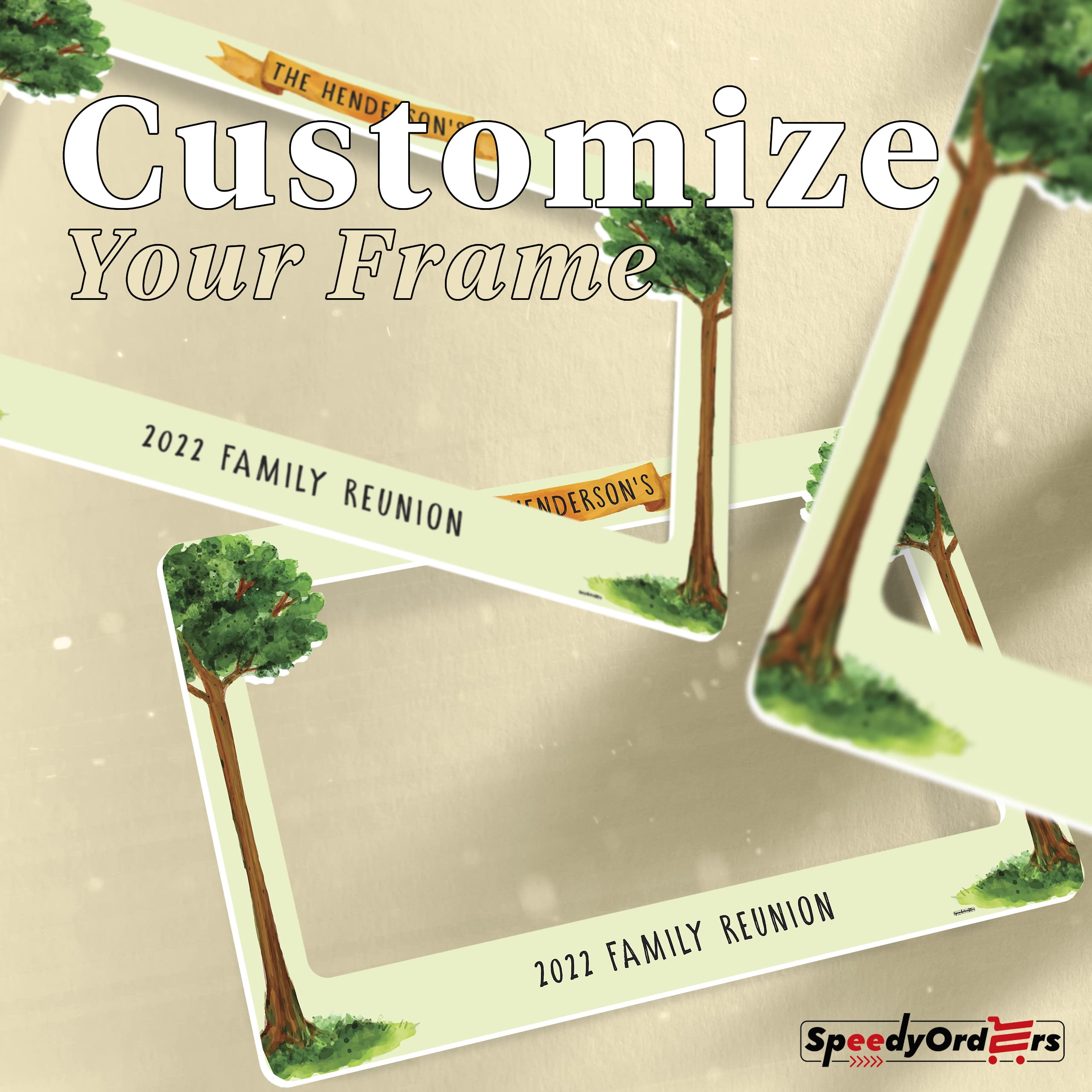 Custom Family Reunion Photo Booth Frame - Personalized Family Tree Photo Prop for Reunions, Weddings & Events - Durable Paper Frame for Cherished Memories