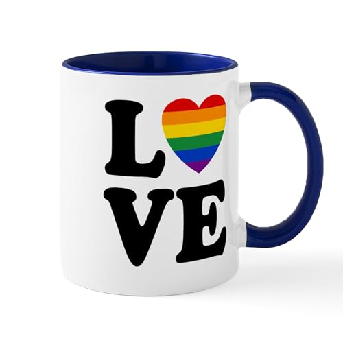 White/Navy Inside - Gay Love Mug