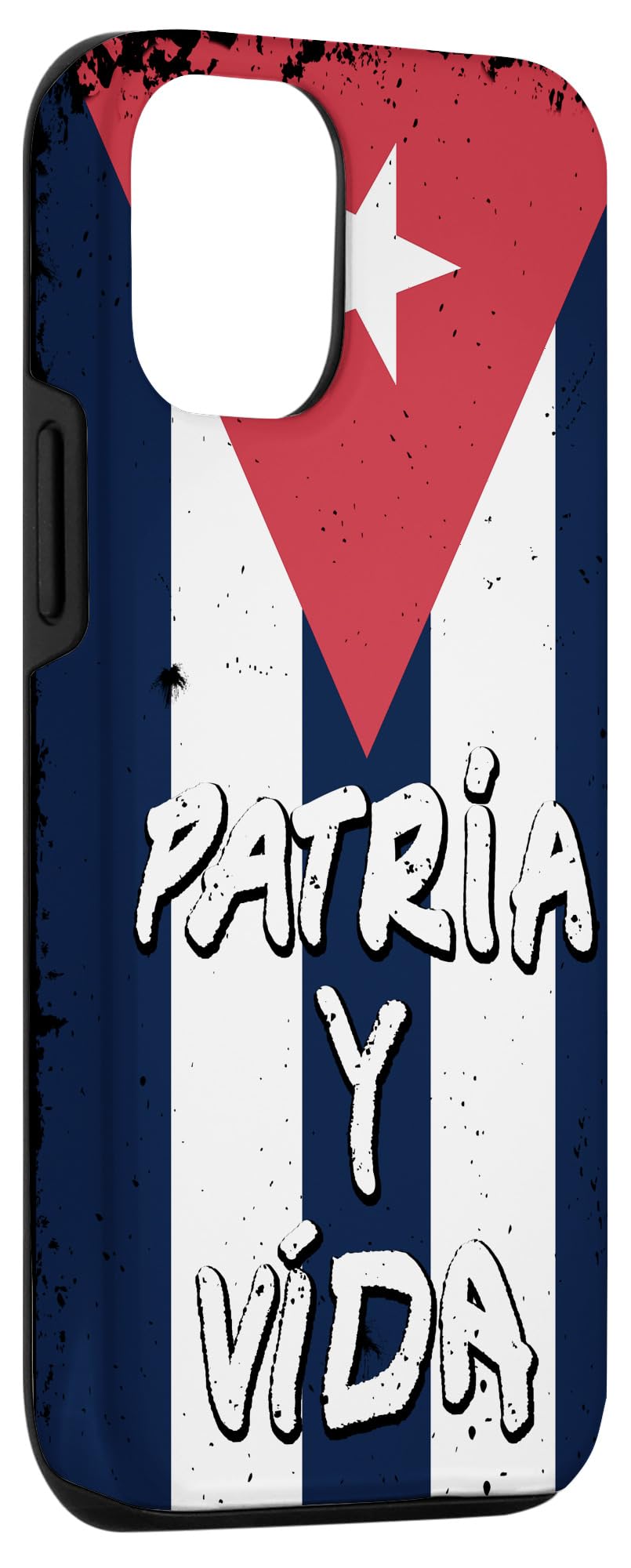 Patria Y Vida Cuban Flag iPhone 12/12 Pro Case - Durable Protective Cover with Cuba Roots Design - Perfect for Cuban Americans & Supporters of Cuban Freedom (Black) - Great for Daily Use, Travel & Showing Cultural Pride