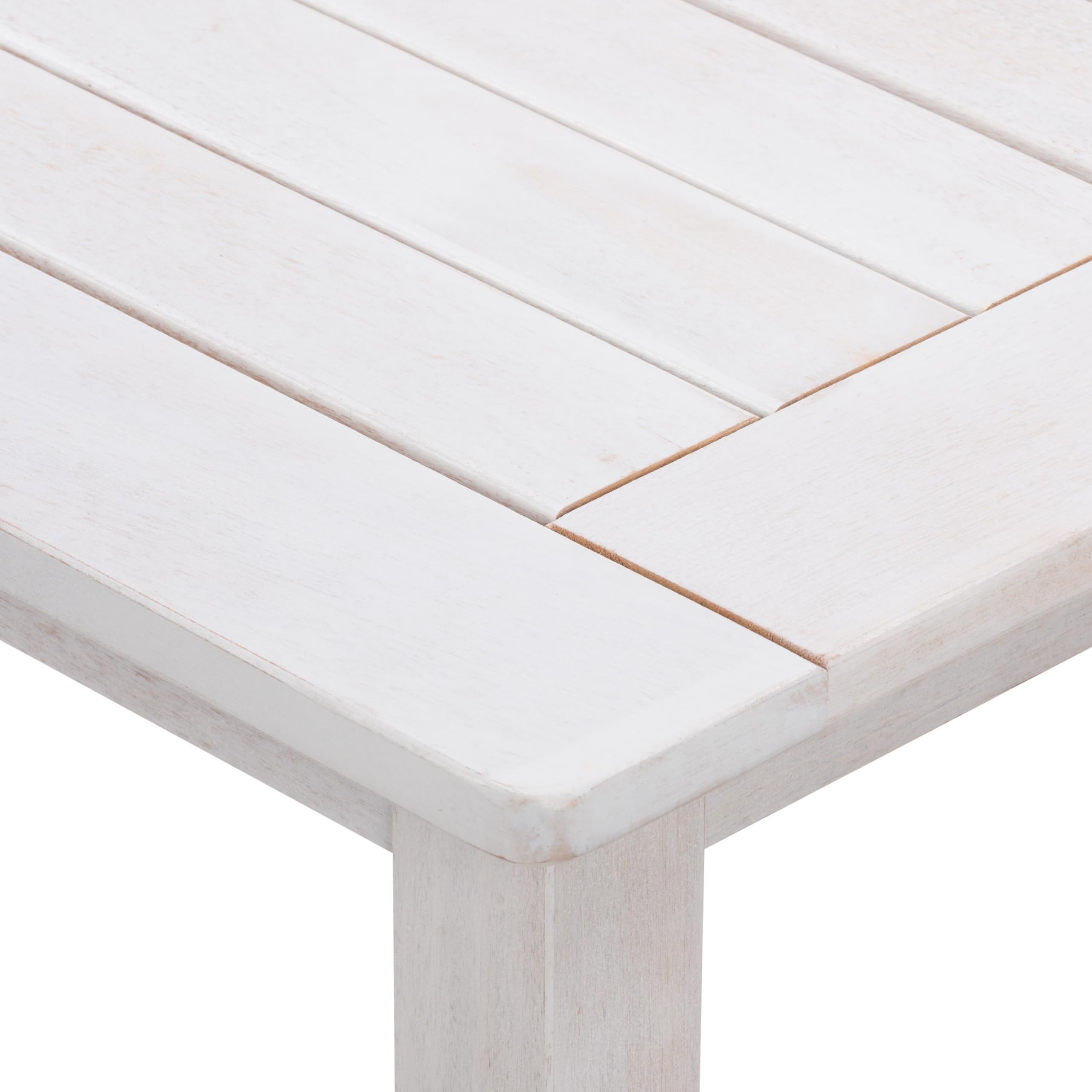 CorLiving 4-Piece Outdoor Set - White Washed Wood Patio Furniture for Garden & Backyard