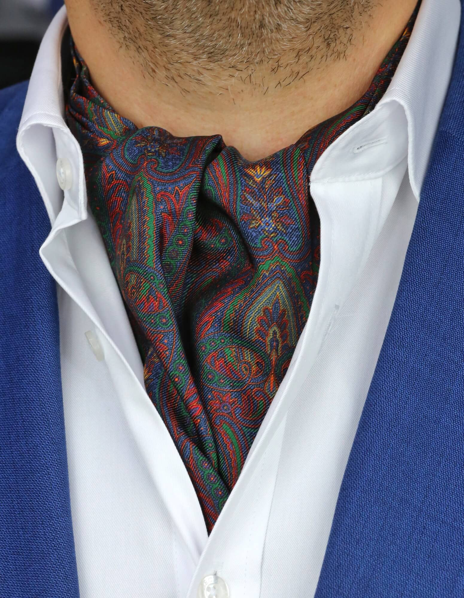 DÉCLIC Wetherby Paisley Ascot Tie in Rust Color - Elegant Silk Necktie for Men, Perfect for Weddings, Business Meetings & Formal Occasions