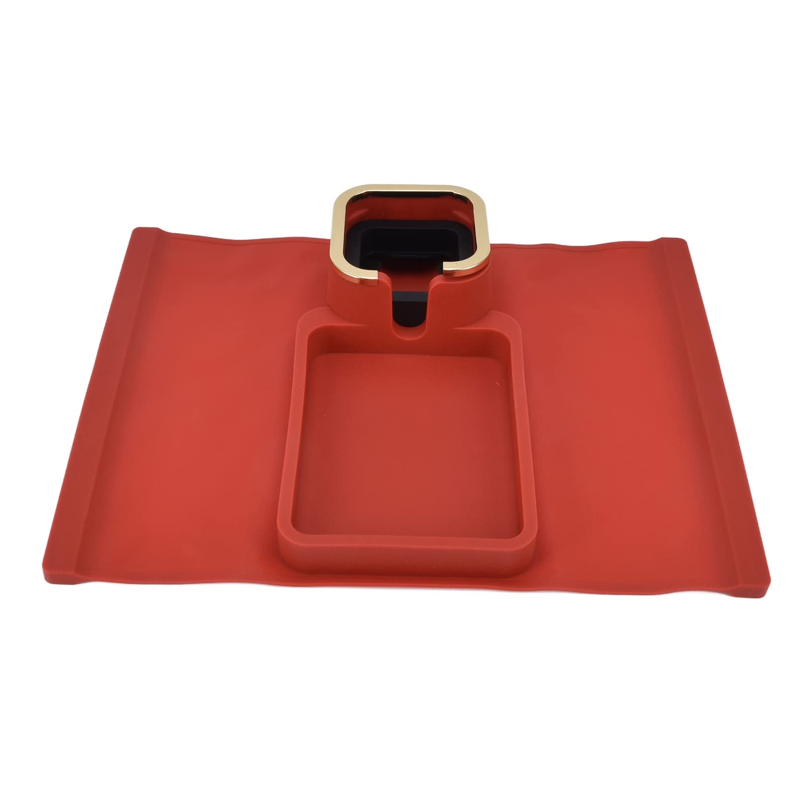 **Upgraded Red Silicone Anti-Slip Sofa Arm Tray - Durable Couch Cup Holder for Living Room, Bedroom & Office - Perfect for Drinks, Snacks, Remote Control & Phone**