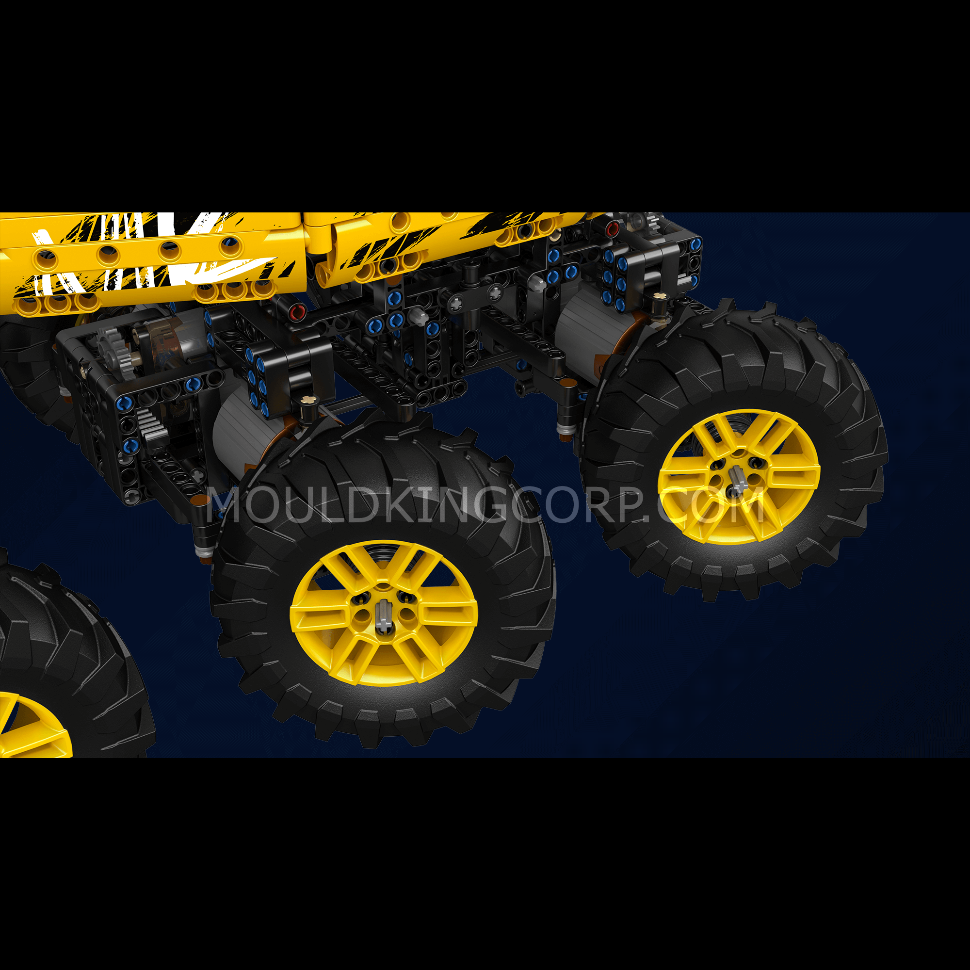 Mould King 18031 Remote Control Yellow Firefox Climbing Car Building Blocks Set - 1962 PCS STEM Toy for Kids & Adults | Perfect for Indoor Play, Birthday Gifts & RC Car Enthusiasts