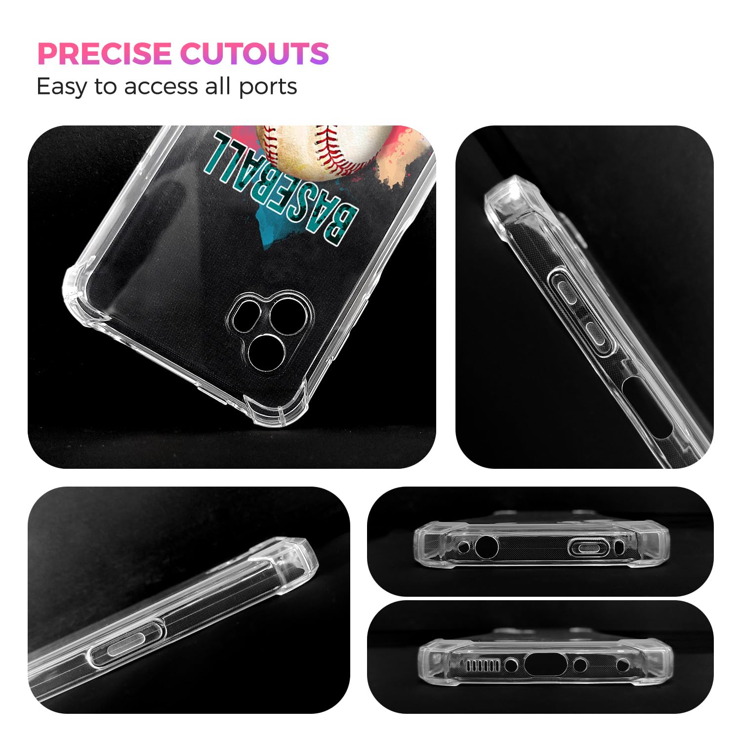 GlamCase for Samsung Galaxy XCover 6 Pro Case - Baseball is Life Printed Slim Fit Clear TPU Shockproof Protective Cover for Samsung Xcover6 Pro 5G (6.6 Inch) - Perfect for Outdoor Sports & Daily Use