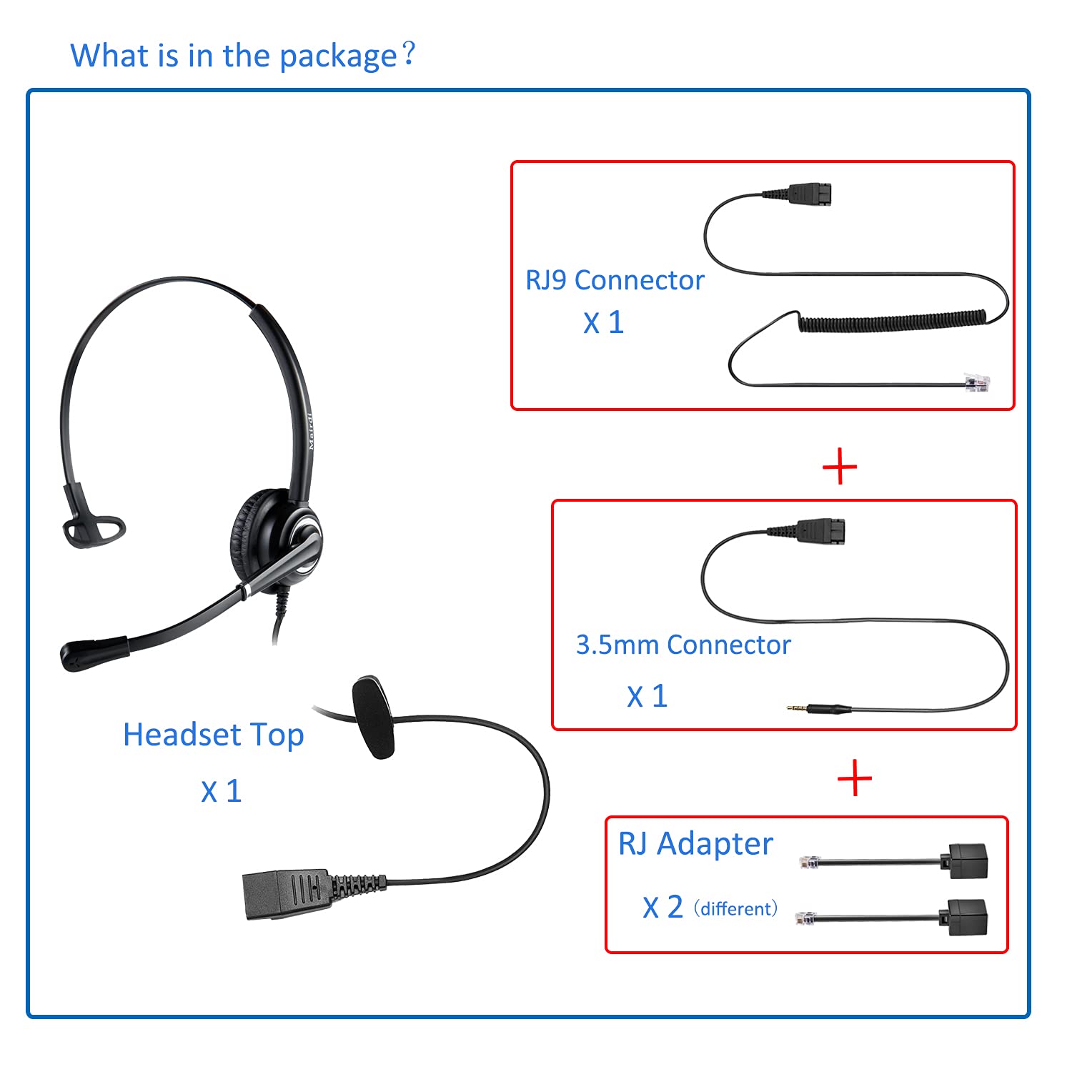 MAIRDI Noise Canceling Office Headset with Microphone - RJ9 & 3.5mm Jack Compatible with Landline Phones, Cell Phones, PC, Laptop - Perfect for Call Centers, Polycom, Avaya, Nortel Systems - Ideal for Remote Work, Customer Service & Business Communications