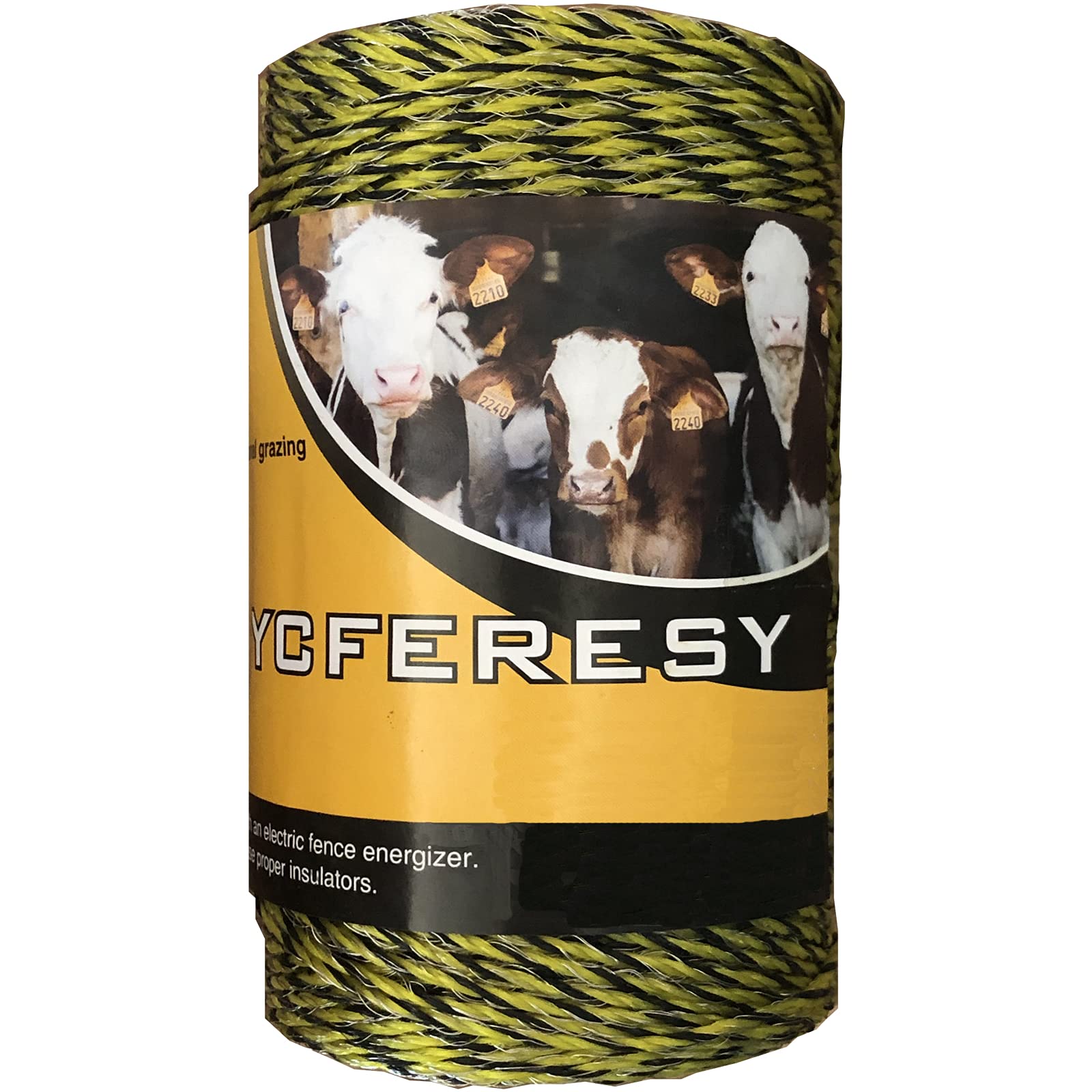 Electric Fence Polywire 656 Feet (200 Meter) - 6 Stainless Steel Strands for High Conductivity & Rust Proof - Portable Electric Fence Rope for Livestock, Pasture & Farm Security