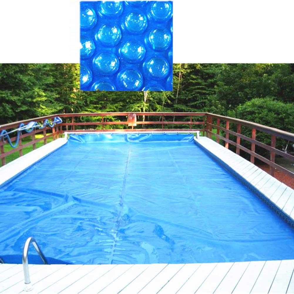 LJIANW Heavy-Duty Rectangular Pool Cover - Waterproof, UV-Resistant, Dustproof Solar Cover for Inflatable, Above Ground & Garden Pools (Blue, 360g, 1x9m) - Perfect for Year-Round Protection & Energy Saving