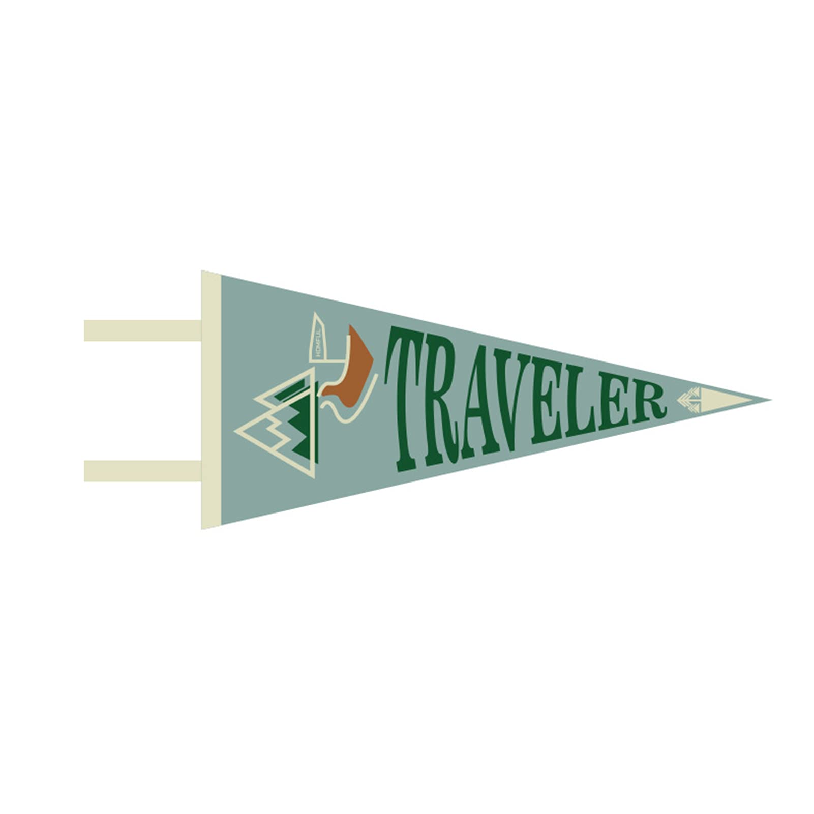 Collectvoice Cartoon Style Felt Pennant Banner - Easy to Install Decorative Triangle Bunting for Camping, Picnic, Party & Home Decor - Sage Green Outdoor/Indoor Flags