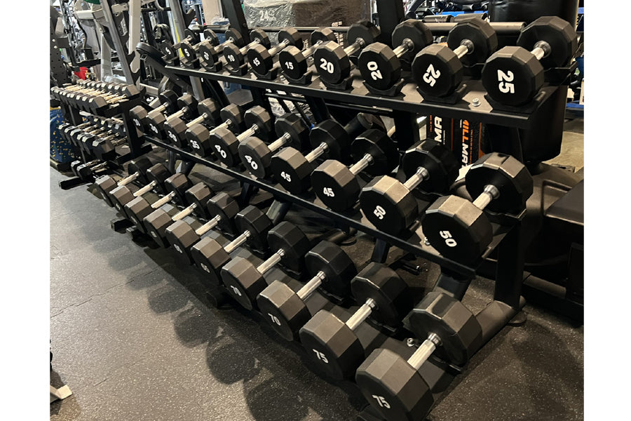 Warrior 12-Sided Urethane Dumbbell Set (5-50lbs) - Premium Weightlifting Equipment for Home Gym & CrossFit Training | Summer Sale