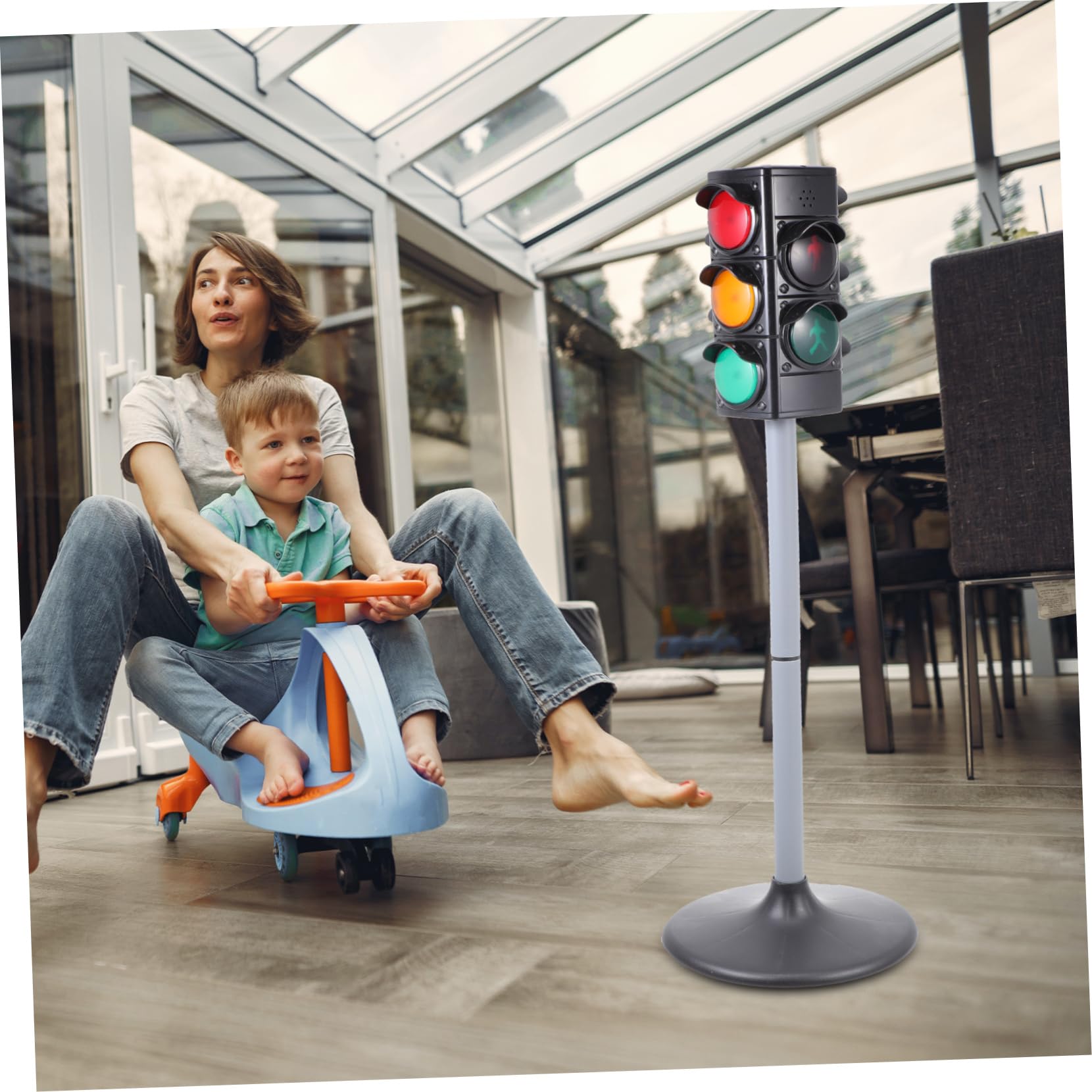 ERINGOGO Mini Traffic Sign Toy Set - Road Construction Themed Playset with Traffic Lights, Crossing Signs & Educational ABS Plastic Puzzle for Kids | Perfect for Birthday Parties, Classroom Learning & Pretend Play