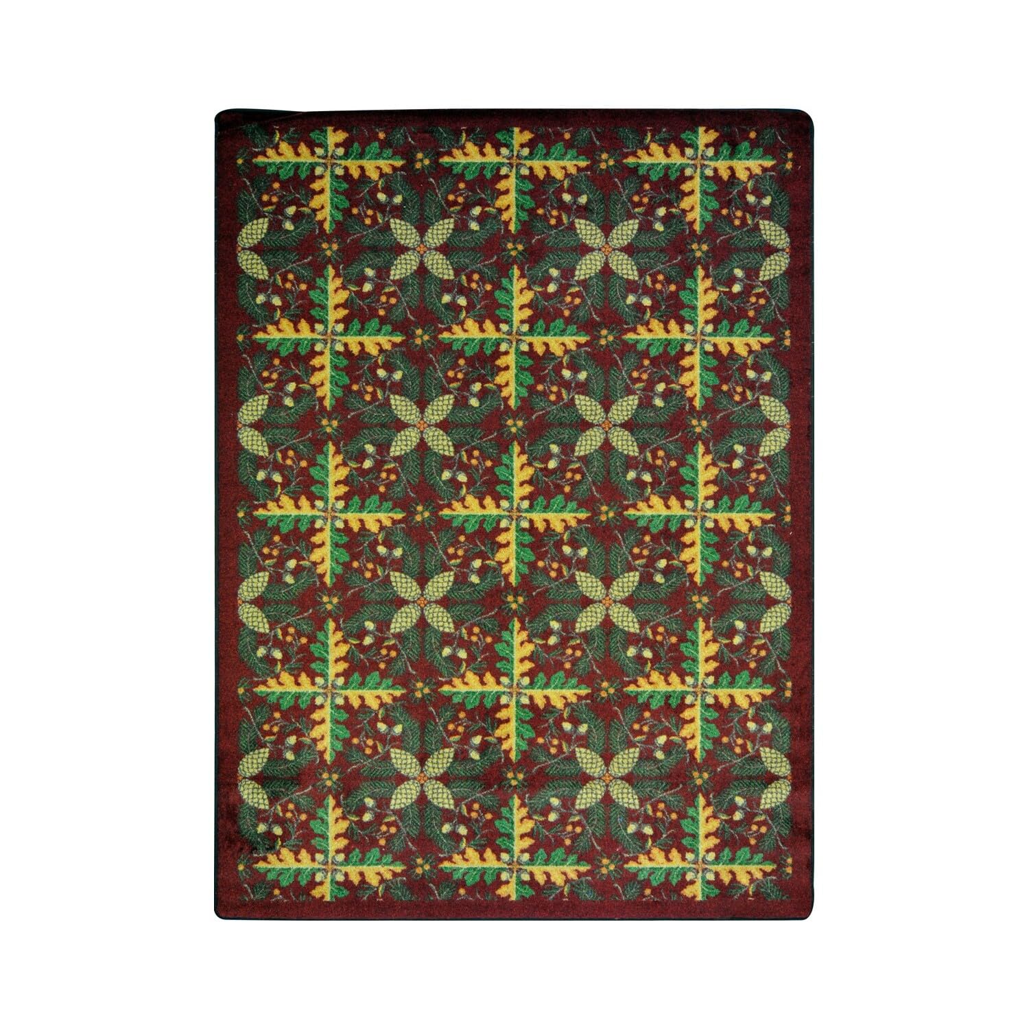 Joy Carpets Kaleidoscope Tahoe Whimsical Area Rugs - Burgundy Red Modern Design for Living Room, Bedroom & Nursery Decor | Soft Non-Slip Rug for Home & Office