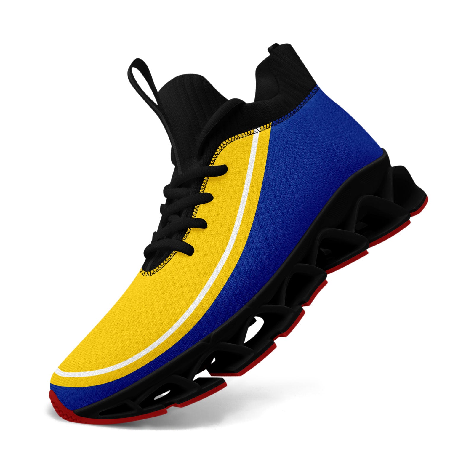 Custom Blue & Yellow Maxsoul Personalized Sneakers - Lightweight Comfortable Running Shoes for Men & Women | Perfect for Gym, Jogging & Casual Wear (Model: FN030XD D020388)