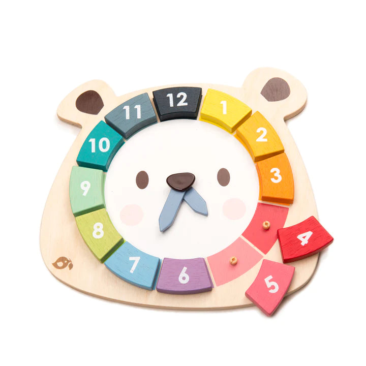 Bear Colors Clock - Cute Animal Wall Clock for Kids Room, Nursery, Bedroom Decor | Perfect Gift for Boys & Girls
