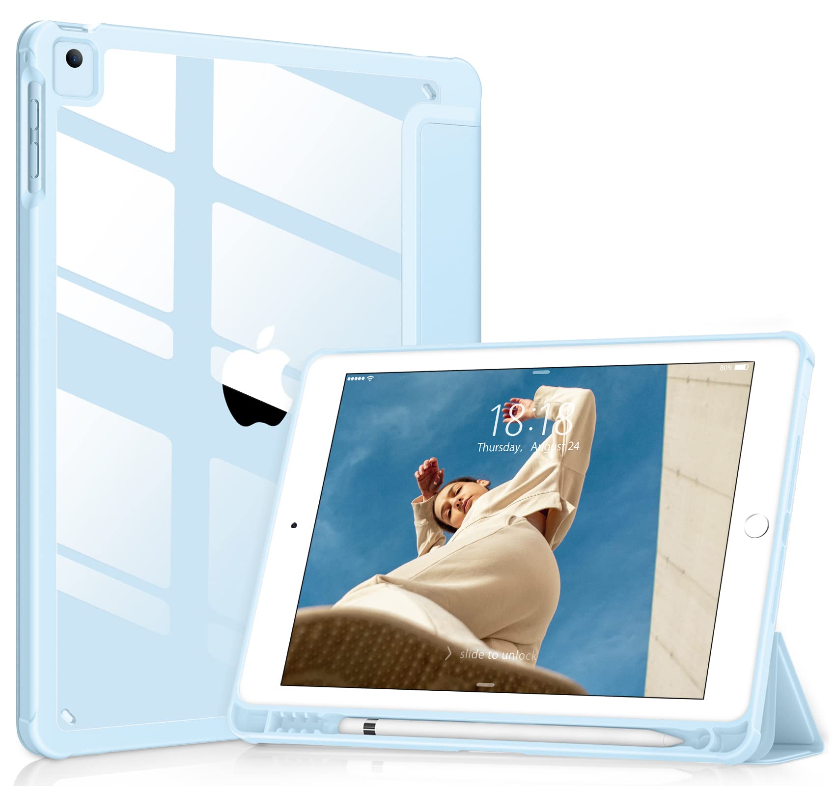 VIKESI Clear Back Smart Case for iPad 6th/5th Gen 9.7