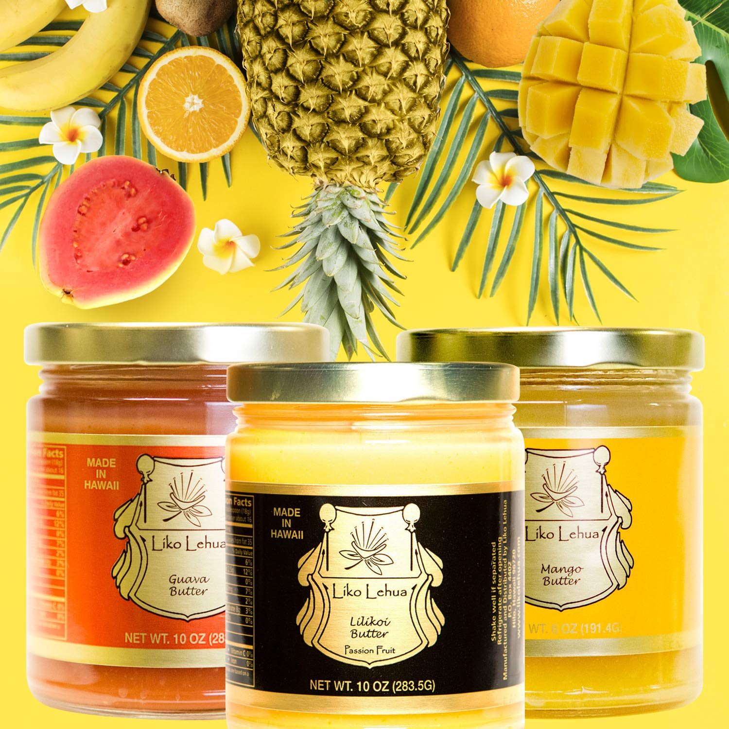 LIKO LEHUA Lilikoi Fruit Butter - 10oz Hawaiian Passion Fruit Spread | Perfect for Toast, Yogurt & Smoothies | All-Natural Tropical Flavor