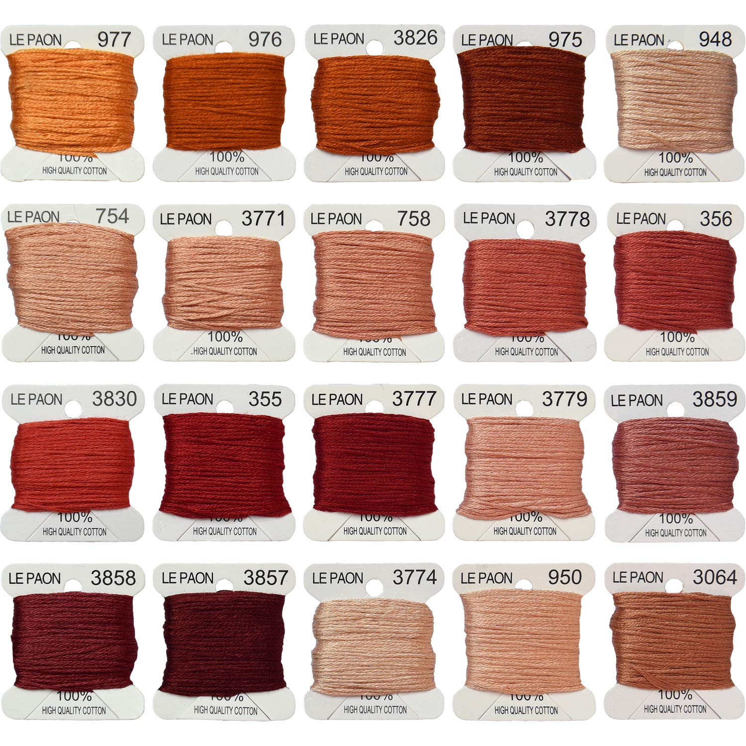 Premium Rainbow Color Embroidery Floss Bobbins - 20-Pack Cross Stitch Threads for Friendship Bracelets & DIY Crafts - Golden Brown Gradient - Perfect for Needlework, Scrapbooking & Handmade Jewelry Making