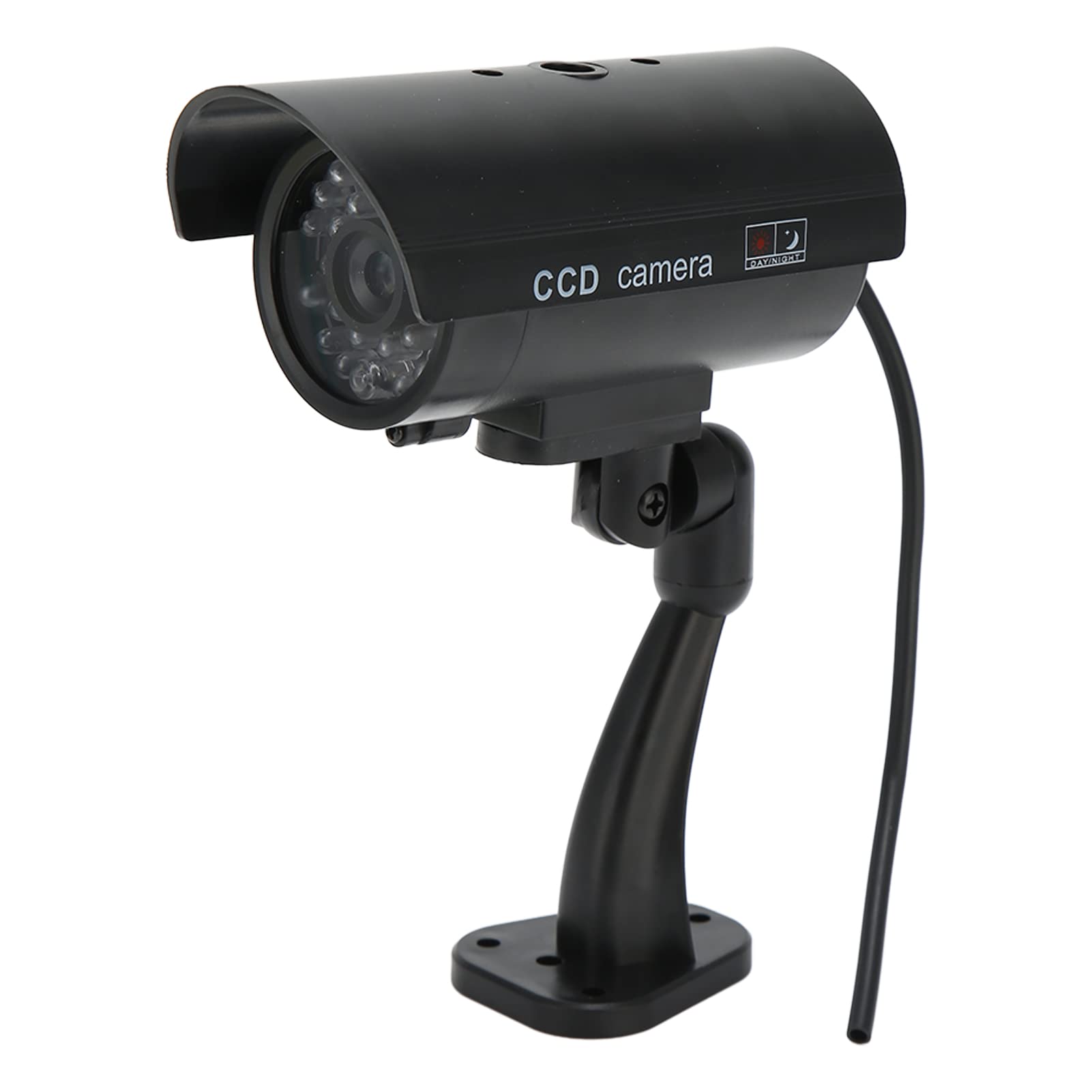 Realistic Fake Security Camera with Red Flashing Light & Warning Sticker - Dummy Surveillance Camera for Home, Office & Outdoor Use