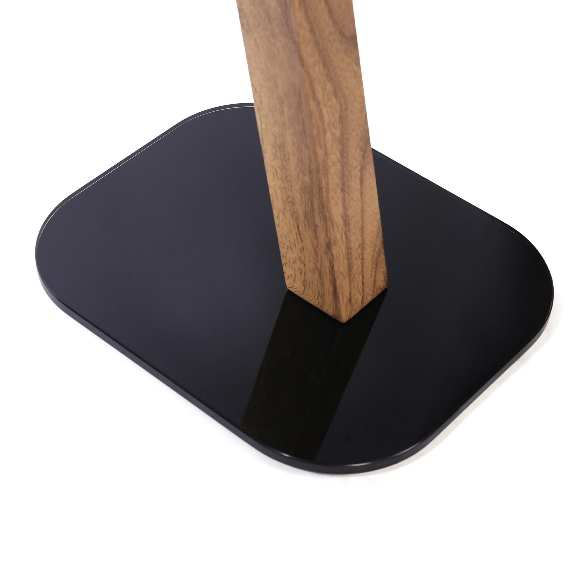 EXIMUS 610 Series Universal Speaker Floor Stands - Adjustable Height, Oak Finish - Perfect for Home Theater, Studio Monitors & Bookshelf Speakers
