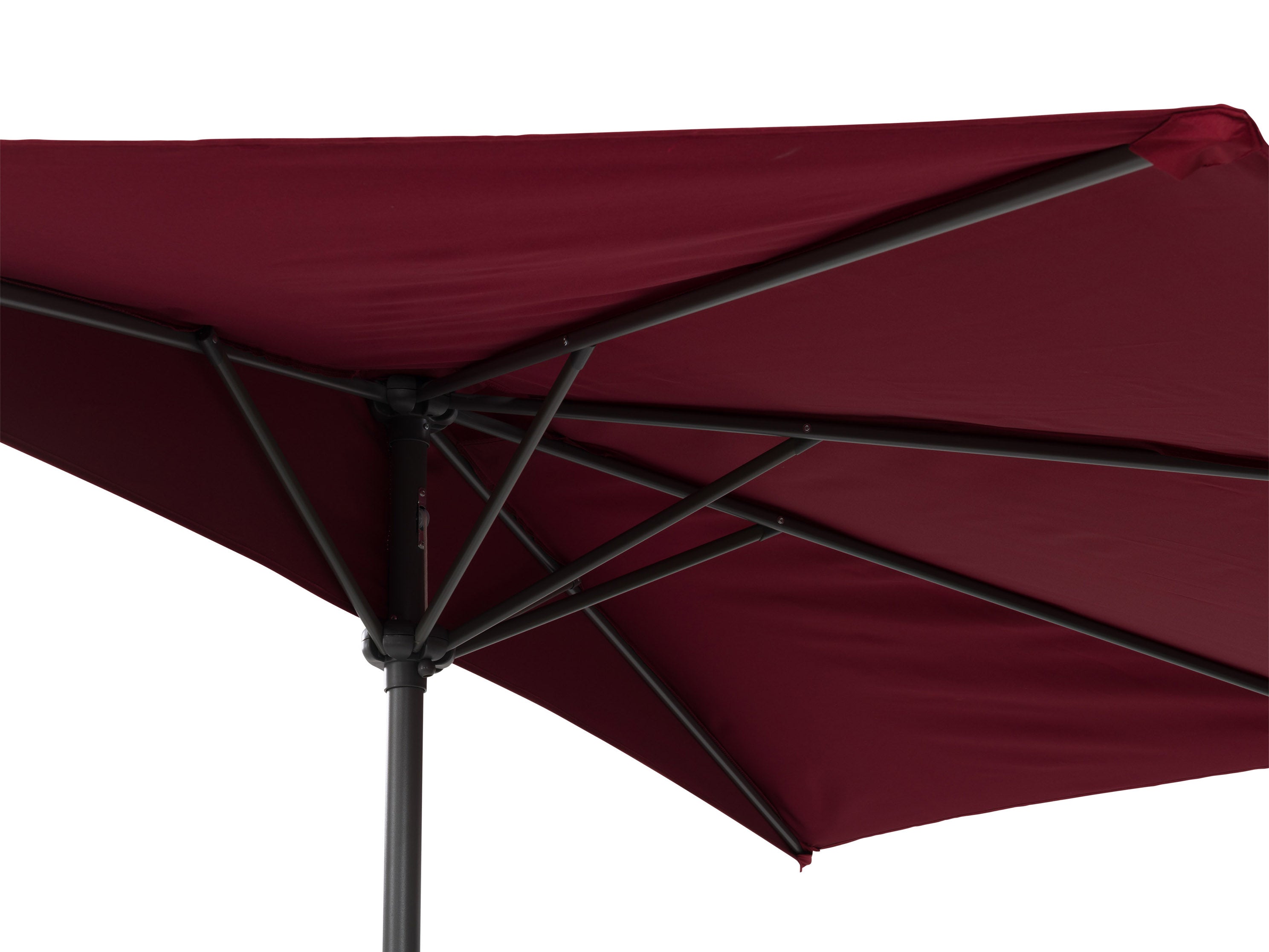8.5ft Red Half Umbrella - Large Outdoor Patio Umbrella with Tilt Function for Garden, Poolside, and Beach Use