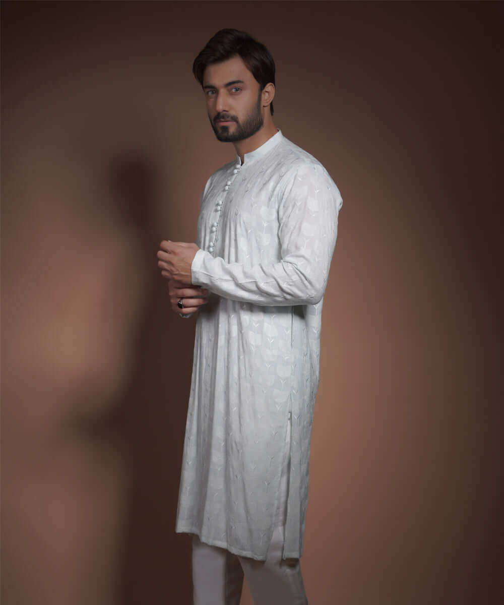 Elegant Ash Blue Raw Silk Kurta for Women | Handcrafted Traditional Indian Tunic | Perfect for Festivals, Weddings & Casual Wear