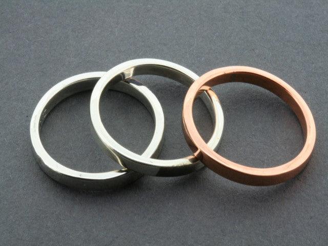 Polished Copper & Sterling Silver Stackable Rings for Women - Elegant Layered Jewelry for Everyday Wear & Special Occasions