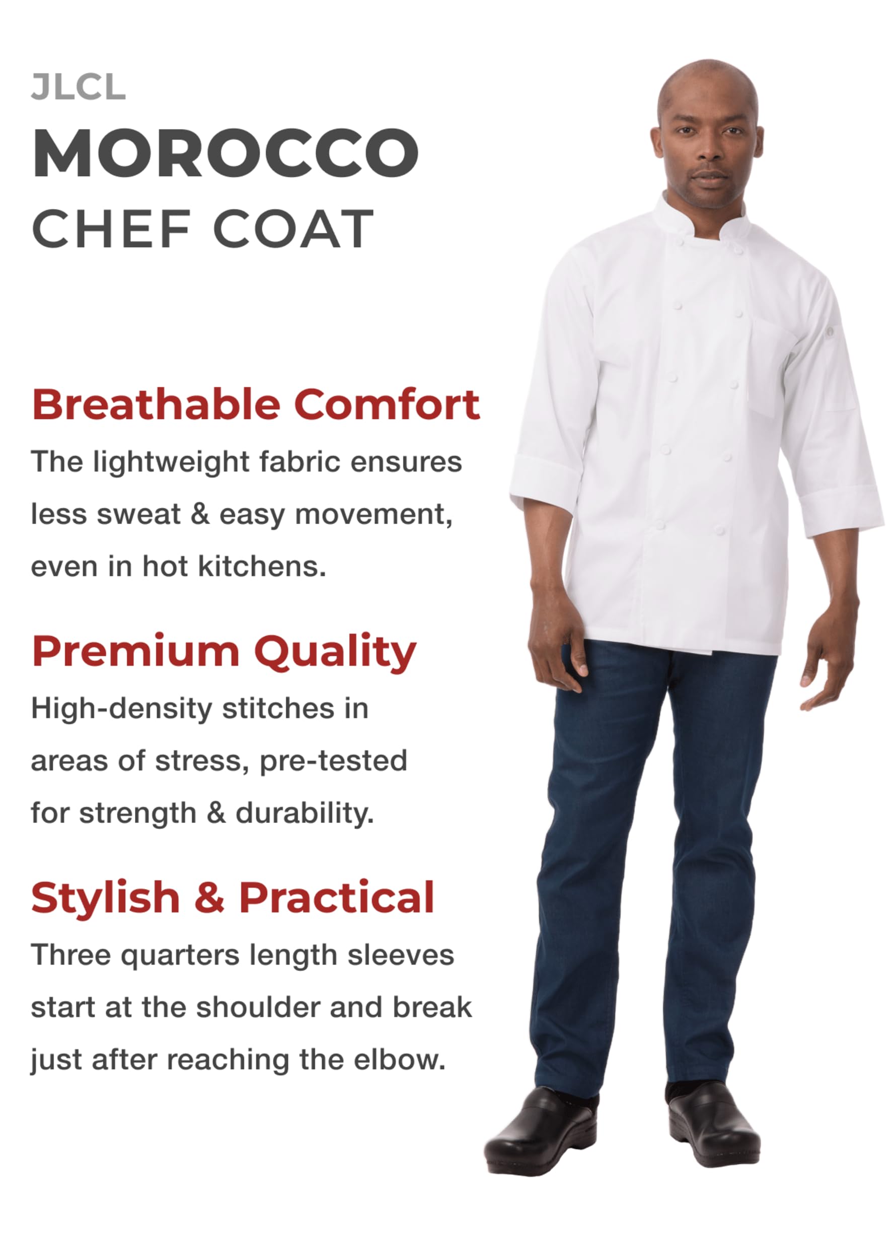 Chef Works Custom Men's Morocco Chef Coat - Professional Kitchen Apparel for Cooking, Baking & Culinary Arts | Durable & Stylish Chef Uniform for Restaurants & Catering