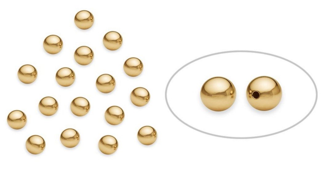 200pcs 14K Gold Plated Sterling Silver 2mm Tiny Seamless Round Beads for DIY Jewelry Making - Perfect for Bracelets, Necklaces & Craft Projects