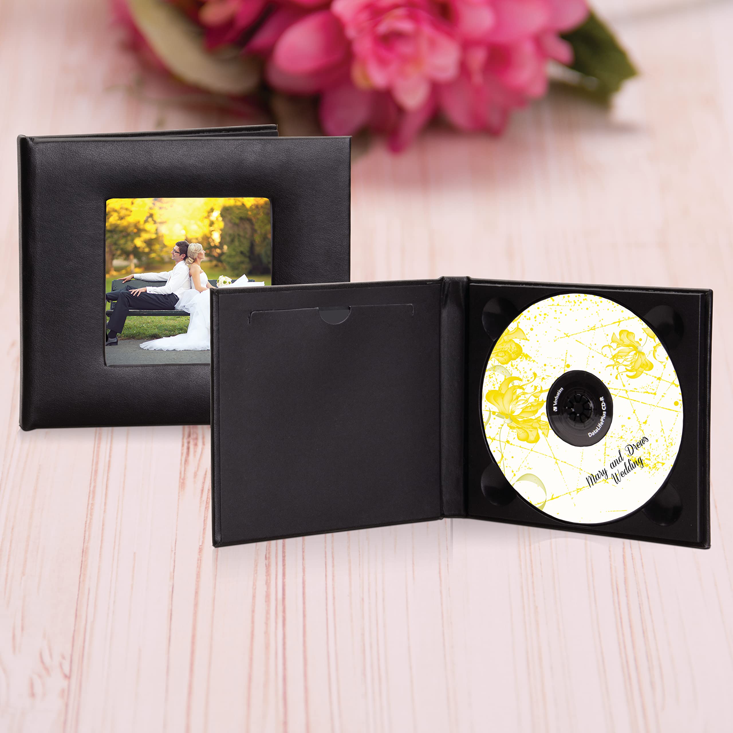 Premium Black Leatherette CD/DVD Storage Folio - 12 Pack | Single Disc Holder for Music, Movies & Data | Perfect for Home, Office & Travel Organization
