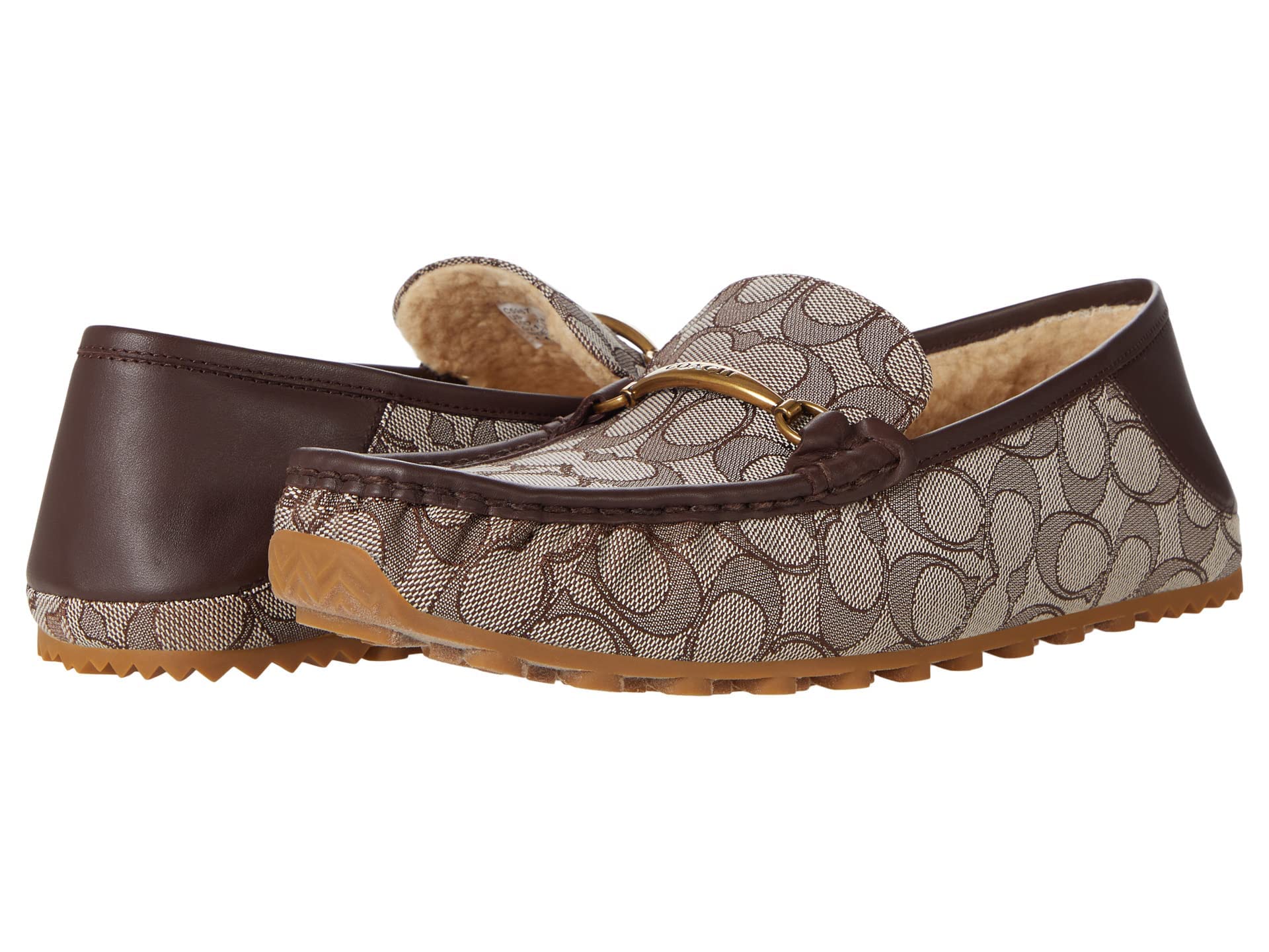 COACH Signature Fleece Collapsible Heel Driving Shoes - Comfortable Slip-On Loafers for Women | Perfect for Casual Wear, Travel & Commuting