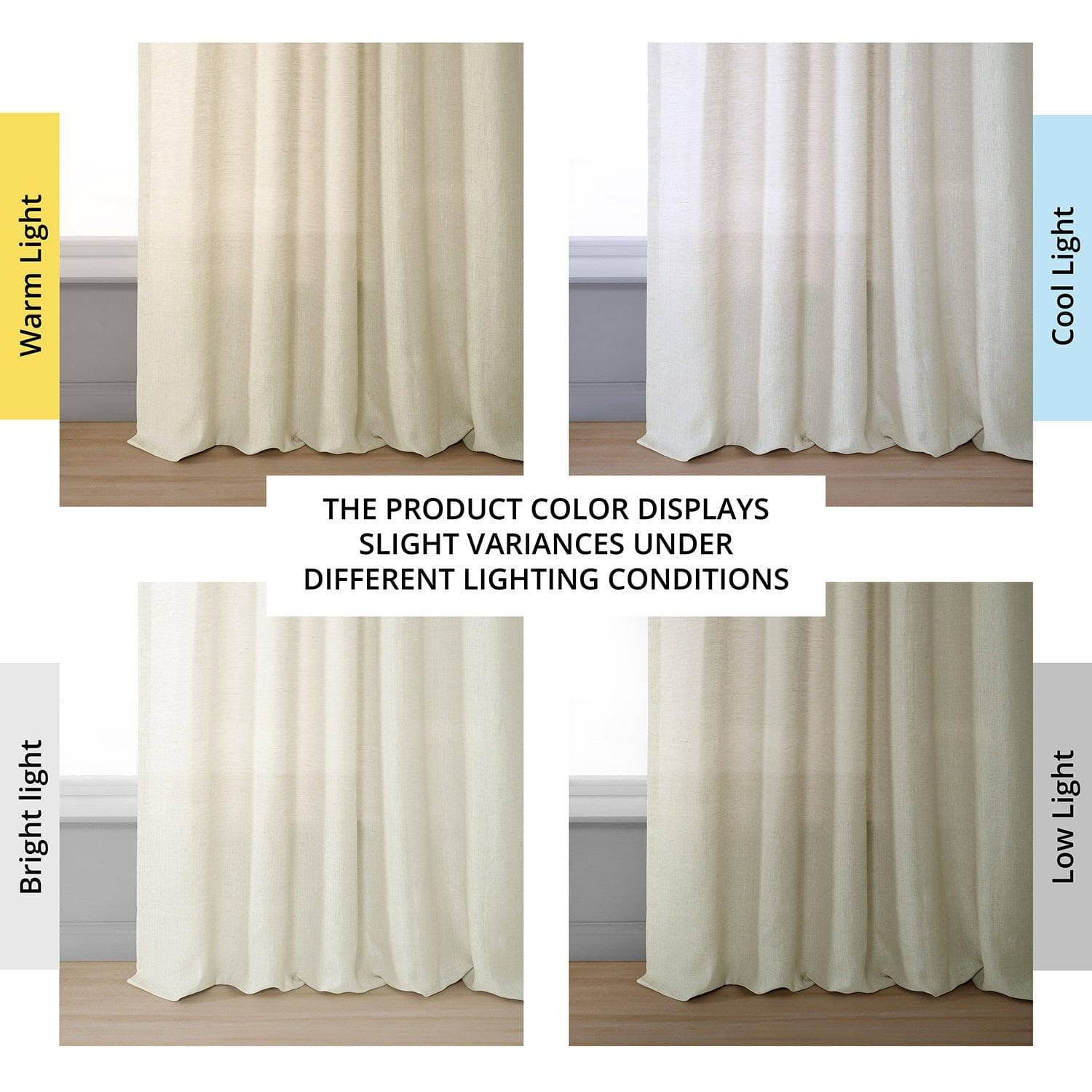 Premium Birch French Linen Curtains - Blackout Thermal Insulated Drapes for Living Room & Bedroom - Elegant Home Decor for Windows (50