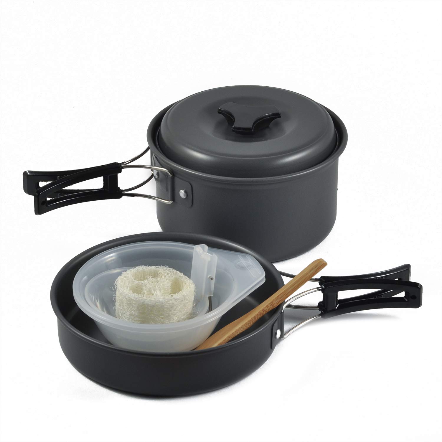 **Lightweight Camping Cookware Set - Portable Backpacking Mess Kit with Pots & Pans for Outdoor Picnics, Hiking & Survival Adventures**