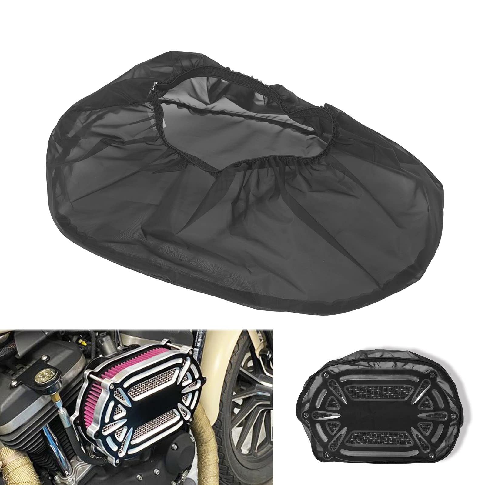 HDBUBALUS Air Filter Rain Sock Cover - Universal Fit for Harley Davidson Sportster, Touring, Softail & Dyna Models - Waterproof Motorcycle Air Cleaner Protector for All-Weather Riding
