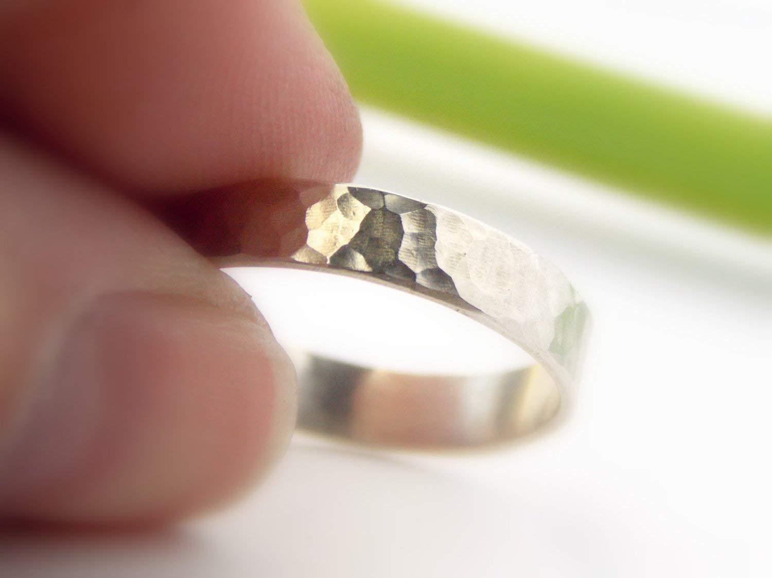 Hammered Band Ring - Sterling Silver Textured Wedding Band for Men & Women | Durable & Comfortable for Everyday Wear, Anniversary Gifts, and Special Occasions