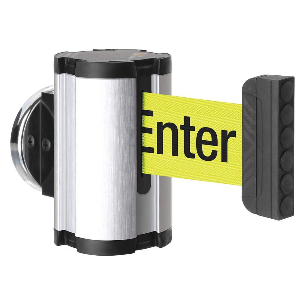 Retractable Belt Barrier - Brushed Nickel Finish, Heavy Duty Retractable Stanchion for Crowd Control, Queue Management, Events & Public Spaces